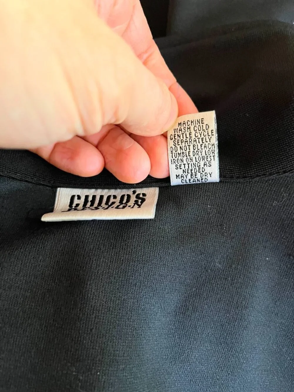 Chico's Design Size 2 (L) Black Full Zip Jacket Polyester